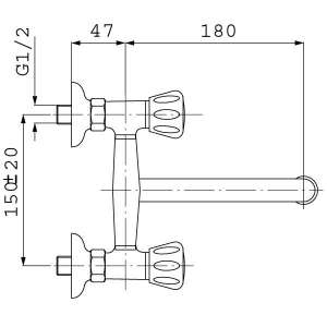 Bateria kuchenna Ferro Standard ścienna chrom (BST5) 2