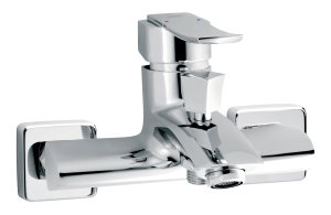 Bateria wannowa Ferro Veneto Verdeline ścienne chrom (BVN1VL) 1
