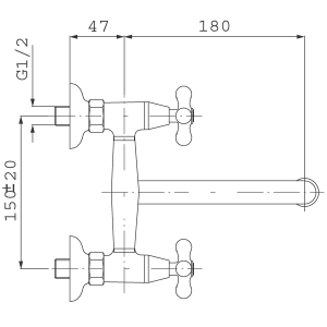 Bateria kuchenna Ferro Retro ścienna chrom (XR5) 2