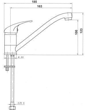 Bateria umywalkowa Ferro Titania Iris stojąca chrom (92096.0) 2