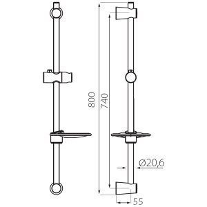 Zestaw prysznicowy Ferro Nube przesuwny chrom (N310) 2