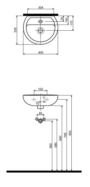 Umywalka Koło Rekord 40cm (K92140000) 2