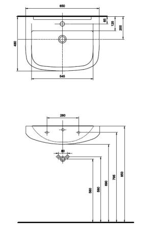 Umywalka Koło Primo 65cm (K81965000) 2