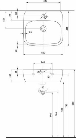 Umywalka Koło Style 50cm (L21950000) 2