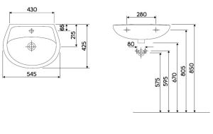 Umywalka Koło Idol 55cm (M11155000) 2