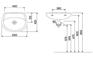 Umywalka Koło Idol 55cm (M11055000) 2