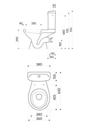Koło Spłuczka kompaktowa Idol 6L (M14020000) 2