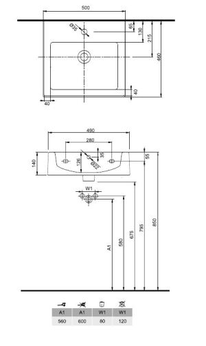 Umywalka Koło Twins 50cm (L51150000) 2