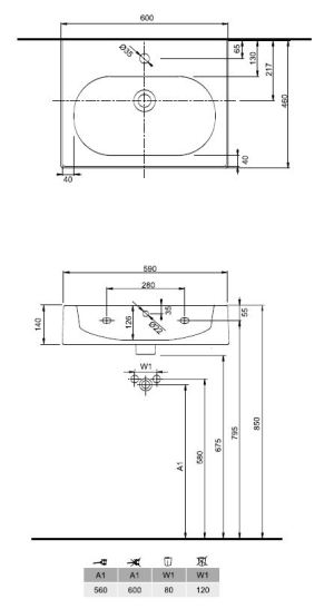 Umywalka Koło Twins 60cm (L51161000) 2