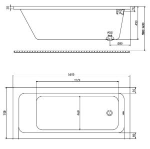 Wanna Koło Modo prostokątna 160 x 70cm (XWP1160000) 2