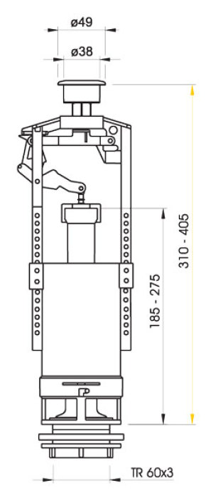 Alca plast Zawór spustowy oszczędny ze stopem (A2000) 2
