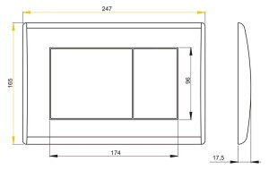 Przycisk spłukujący Alca plast M271 do WC chrom połysk (+K.M271) 2