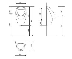 Pisuar Cersanit Apollo dopływ z tyłu (K11-0025) 3