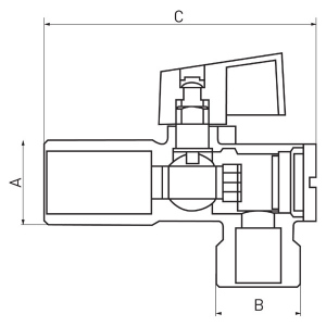 Ferro Zawór kątowy z ﬁltrem 1/2"x3/8"  (Z1238KF) 2