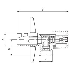 Ferro Zawór kątowy z motylkiem 1/2"x3/8"  (Z1238K) 2