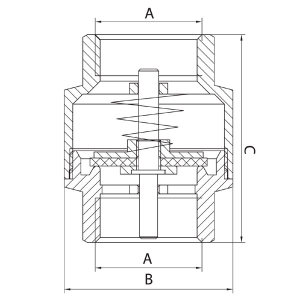 Ferro Zawór zwrotny z mosiężnym elementem zamykającym 5/4" (ZZM4) 2