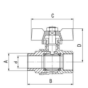 Ferro Zawór kulowy nakrętno-wkrętny 3/4" KM21 2