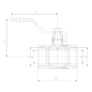 Ferro Zawór kulowy nakrętno-nakrętny 2 1/2" wodny KP7 2