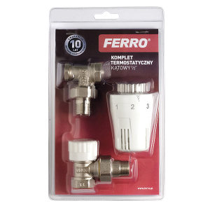 Ferro Zestaw termostatyczny kątowy 1/2" ZTM02 1