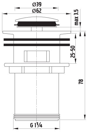 Ferro Korek automatyczny klik-klak 5/4" mały chrom (S283) 2