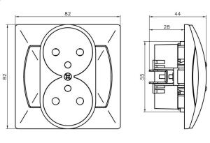 Ospel Gniazdko Akcent GP-2AZ/00 podwójne z uziemieniem beż (GP-2AZ/01) 2