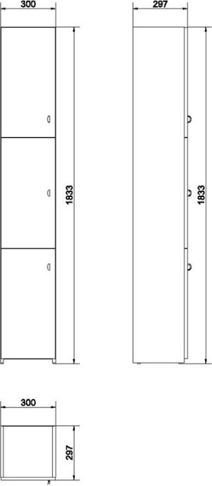 Cersanit Słupek Bianco 30cm biały połysk (S509-014-DSM) 2
