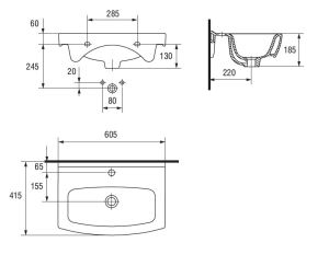 Umywalka Cersanit Cersania New 60,5cm (K11-0046) 3