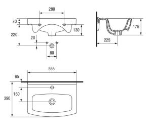 Umywalka Cersanit Cersania New 55,5cm (K11-0045) 3