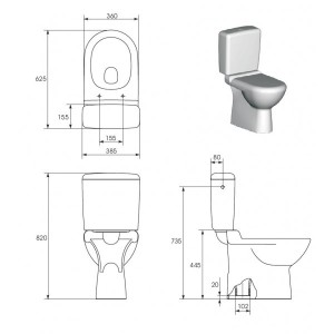 Cersanit Spłuczka kompaktowa 6L (K02-012) 3