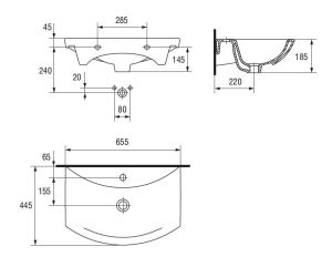 Umywalka Cersanit Omega 65,5cm (02.K11-0003) 2