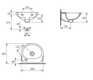 Umywalka Cersanit Eko* 35cm (K07-002-L) 3