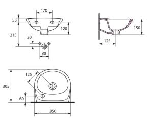 Umywalka Cersanit Eko* 35cm (K07-002-P) 3