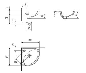 Umywalka Cersanit Sigma 36cm (K11-0013) 3
