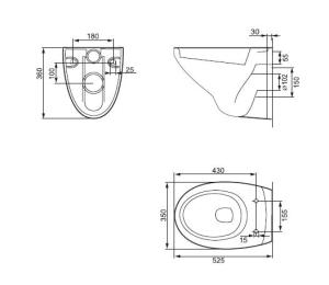 Miska WC Cersanit Delfi wisząca (K11-0021) 2