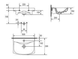 Umywalka Cersanit Carina 50cm (K31-004) 3