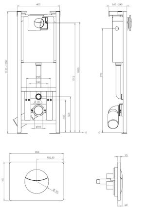Stelaż Koło do miski wiszącej (99066) 2