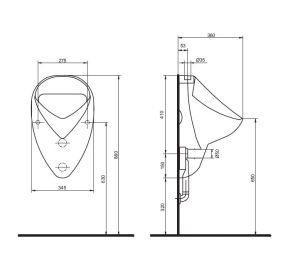Pisuar Koło Nova Pro Felix dopływ z góry (26011000) 2