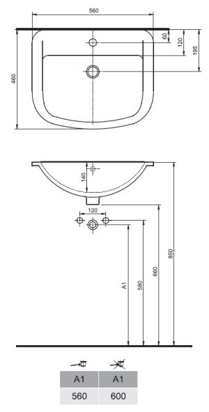 Umywalka Koło Primo 56cm (K81656000) 2