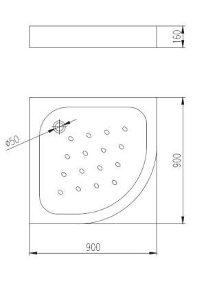 Brodzik Deante Standard New półokrągły narożny 90 cm x 90 cm (KTA 053B) 2