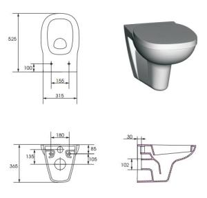 Miska WC Cersanit Facile wisząca (K30-010) 3