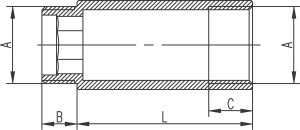 Ferro Przedłużka mosiężna 3/4" 25mm P125Z 2