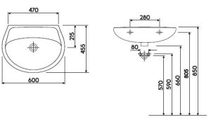 Umywalka Koło Idol 60cm (M11060000) 2