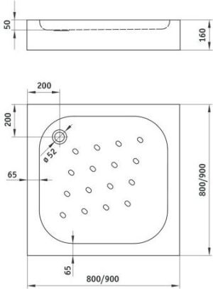 Brodzik Deante Corner kwadratowy 90 cm x 90 cm (KTC 041B) 3