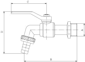 Ferro Zawór czerpalny 3/4" kulowy (KC2) 2