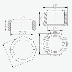 Ferro Półśrubunek mosiężny 6/4x1" SG18 2