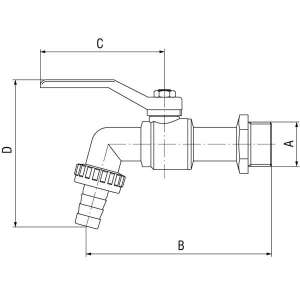 Ferro Zawór czerpalny 1" kulowy KC3 2