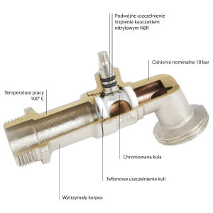 Ferro Zawór czerpalny 1" kulowy KC3 3