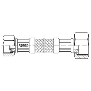 Wężyk przyłączeniowy Ferro Wąż w oplocie stalowym 1/2"x3/4" NN L-30cm PWS711 2