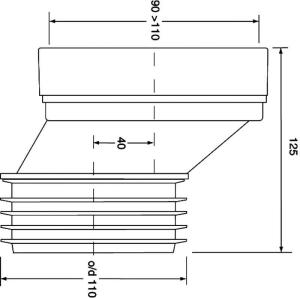 McAlpine Złącze WC minośrodowe z przesunięciem 40mm HC38 2