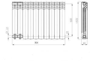 KFA Grzejnik członowy G 500 F aluminium 10 żeberek (789-100-44) 2